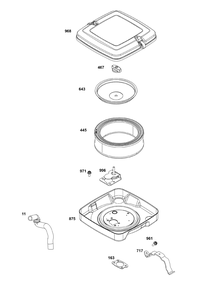 Air Cleaner Group Diagram and Parts List for 359447-0118-E1  Briggs and Stratton Engine